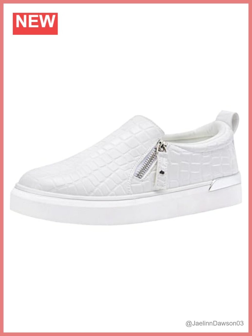 Women's Slip On Fashion Sneakers with Side Zipper Memory Foam